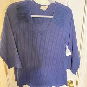 Universal Thread Women's Blue Long Sleeve V-Neck‎ Pullover Top Size Small